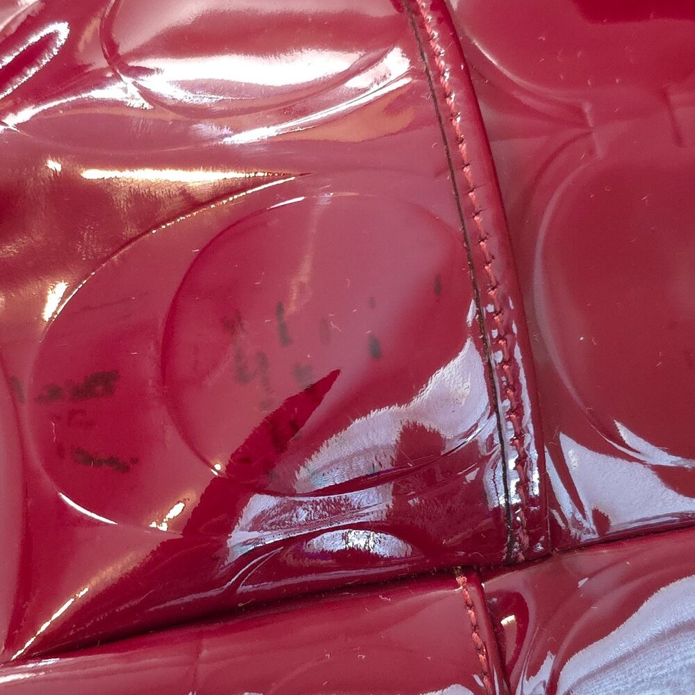 Coach Embossed C Red Patent Leather East West Gallery Tote Bag - Picture 9 of 9